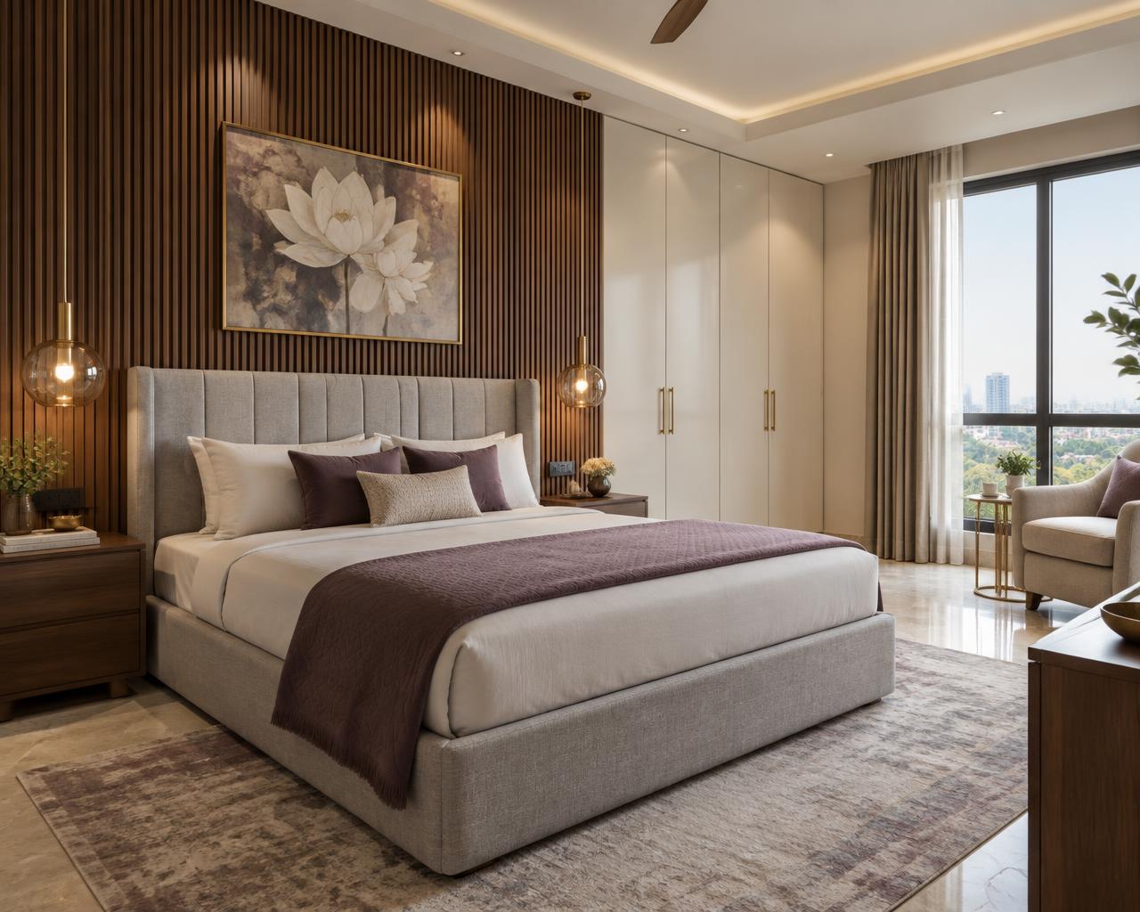 Thoughtfully coordinated bedroom interior concept